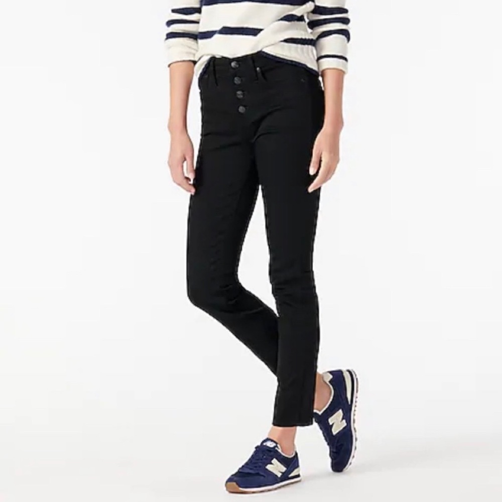 J. Crew 9" vintage straight jeans in black cropped ankle length 29 style aq829